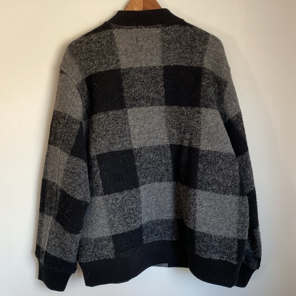 Roots wool black/grey size 5 bomber style plaid jacket/coat women’s. - Picture 3 of 16